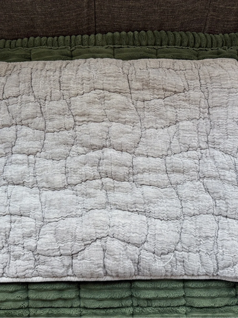 2 Pottery Barn Cloud Quilted Sham Covers in gray